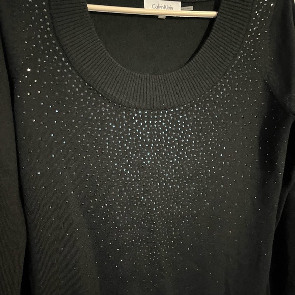 Calvin Klein black scoop neck sparkle sweater - Picture 1 of 3